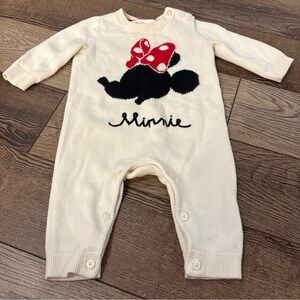 GAP Cream Footie with Minnie Mouse Design